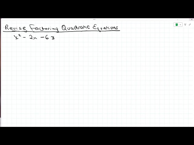 Lesson 94 Revision of Favtoring Quadratic Equations