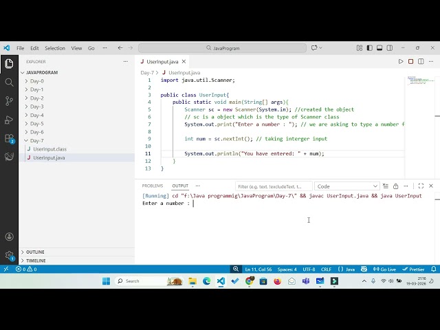 Day 7 | User Input in Java | Scanner Class Explained 🔥