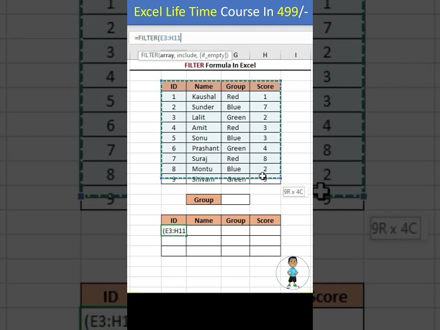 Advanced Filter Formula in Excel #excel #exceltips #exceltutorial #msexcel #msexcelfullcourse