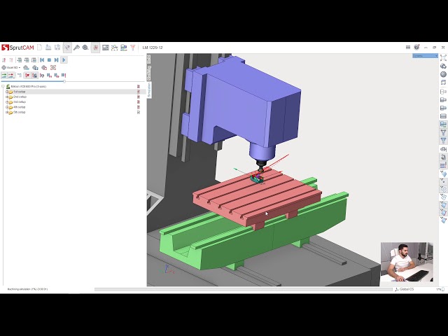 [3 axis milling tutorial SprutCAM 12] - 25 - Full project simulation, g-code verification