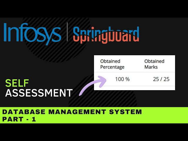 Database Management System Part - 1 Assessment Answers 💯 | Infosys Springboard