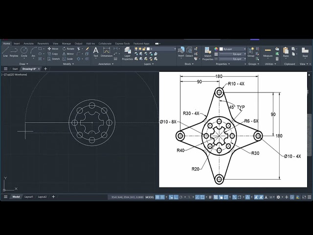 🚀 AutoCAD 2D Mechanical Drawing Tutorial | Step-by-Step Star Design 💯 #autocad