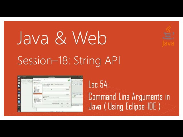 String API in Java | #54 | Command Line Arguments in Java ( Using Eclipse IDE )