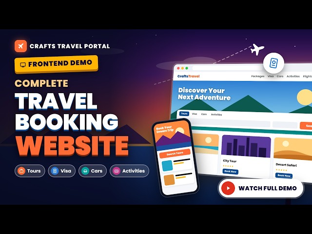 Crafts Travel Portal – Complete Tours & Travels Booking System | Frontend Demo
