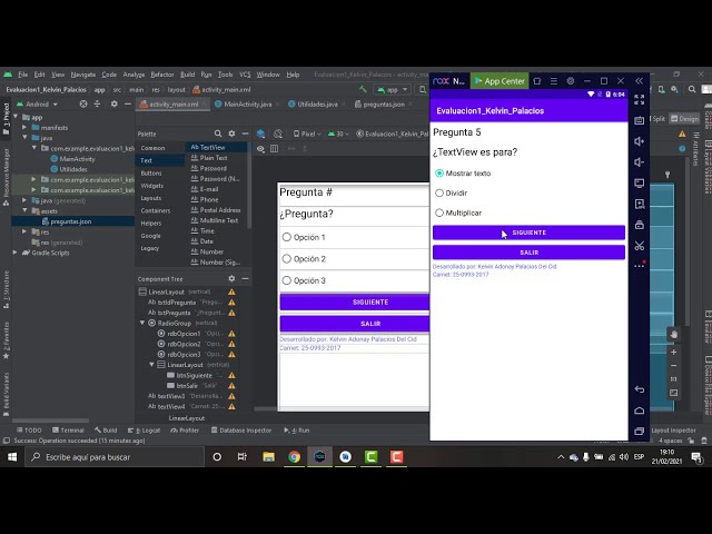 Aplicación de Cuestionario - Android Studio (JAVA)