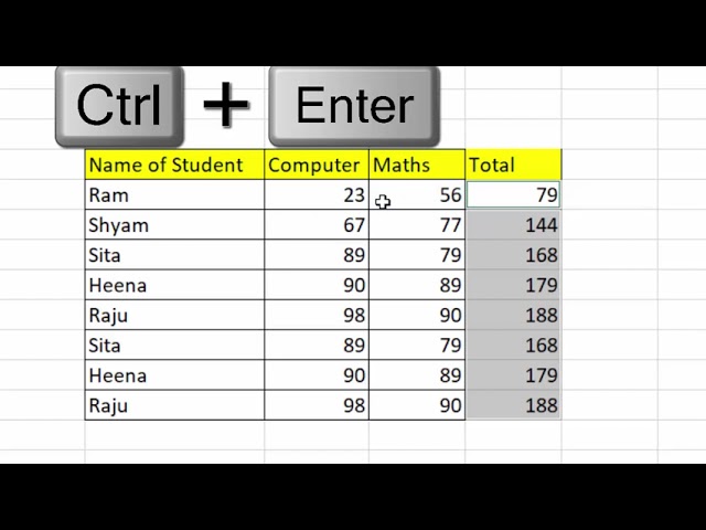 Short cut key in Microsoft Excel to flash fill@COMPUTEREXCELSOLUTION