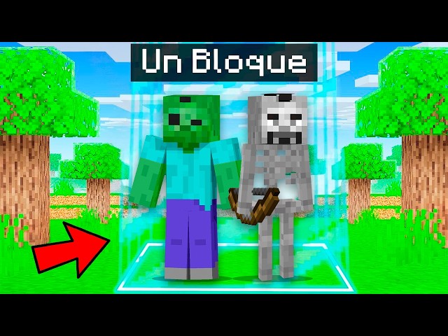 Encerrados en UN BLOQUE Pero Somos MOBS en Minecraft!