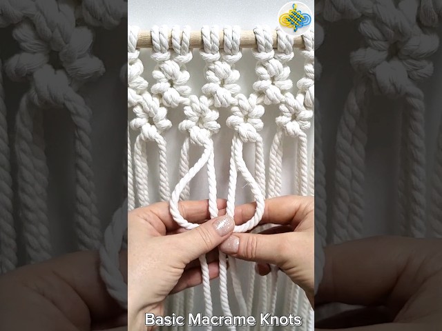#29 Basic Half Hitch Flower Knots Tutorial, Macrame, #shorts #diycrafts  #diyideas #diy