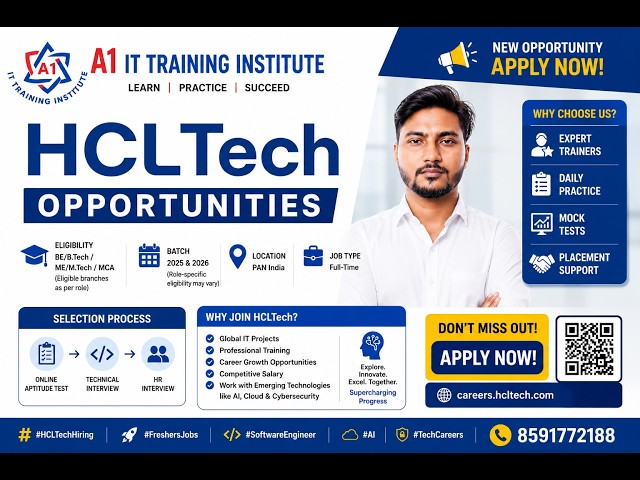 HCLTech Hiring 2026 🔥 Freshers Recruitment | 0-1 Year Experience | Apply Now | HCLTech Jobs 2026