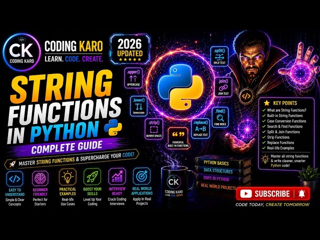 Python String Functions Explained 🚀 | Master All String Methods with Examples | #CodingKaro