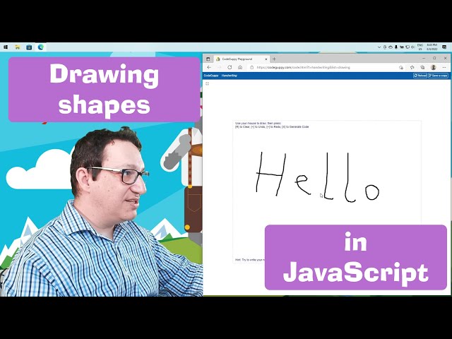 JavaScript tutorial 2/24: Drawing shapes on canvas using p5.js in codeguppy | Coding for beginners
