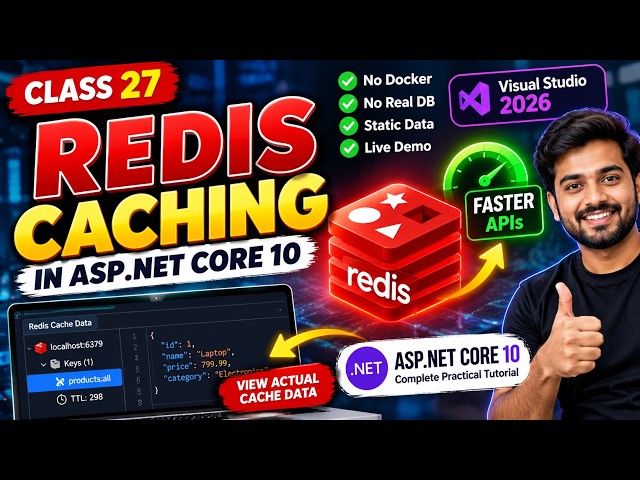 Redis Caching in ASP.NET Core 10 | Complete Practical Tutorial with Memurai on Windows