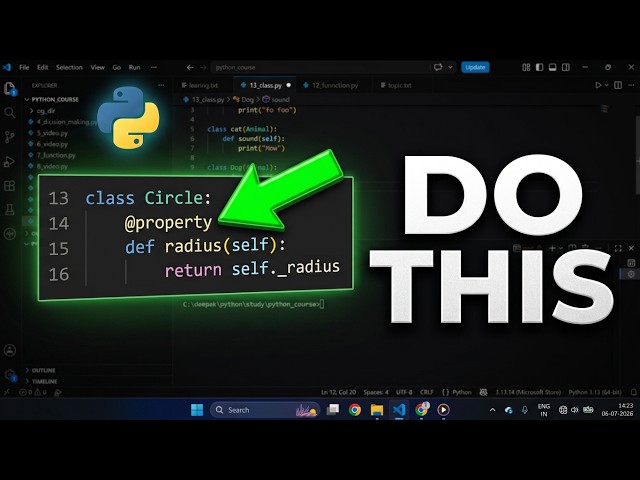Python @property Decorator Explained | Getter, Setter & Deleter with Real-World Examples Part 2