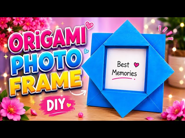 origami photo frame 🖼️💙 How to Make Easy Paper Photo Frame at Home