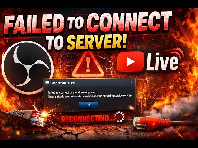 OBS Failed to Connect to Server | YouTube Live Error Fix 2026 🔴 #obs #fix #youtubelive #failedconect