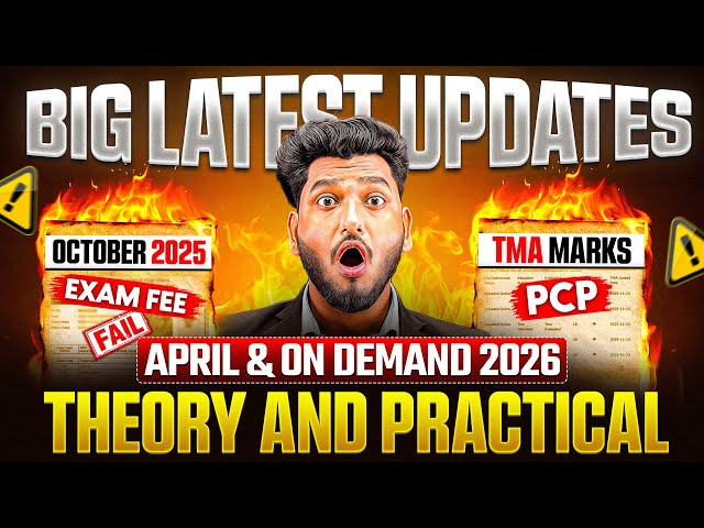 NIOS Big Latest Updates April Exam 2026 PCP | October 2025 Exam Fee Open | Fail | TMA Marks Error!