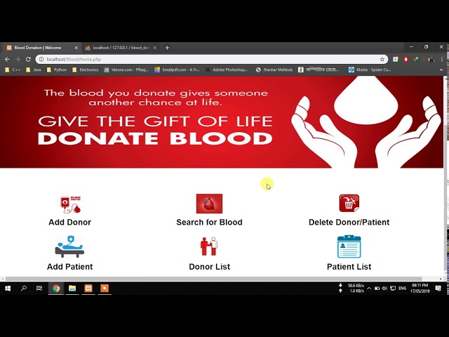 Blood Donation || Database Project using HTML,CSS,PHP,JAVASCRIPT