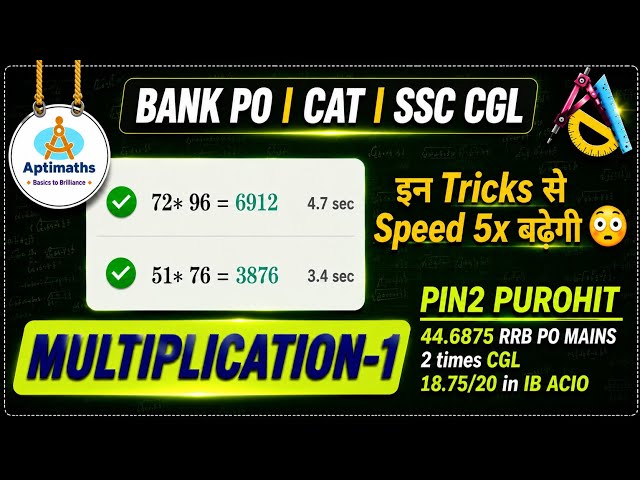 Multiplication Skill 1 | CalC Xpress Series| 3 Fast Tricks to Multiply ⚡ RRB|SBI|CAT|CGL|AptiMaths