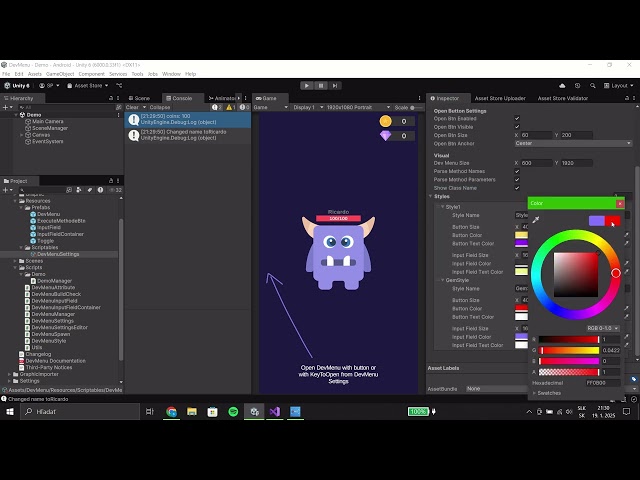 DevMenu - Testing Console