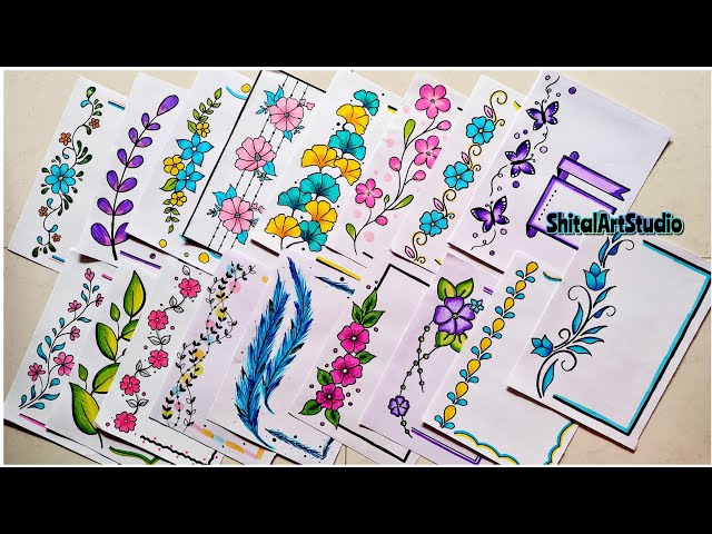 20 BEAUTIFUL BORDER DESIGNS/PROJECT WORK DESIGNS/A4 SHEET/FILE/FRONT PAGE DESIGN FOR SCHOOL PROJECTS