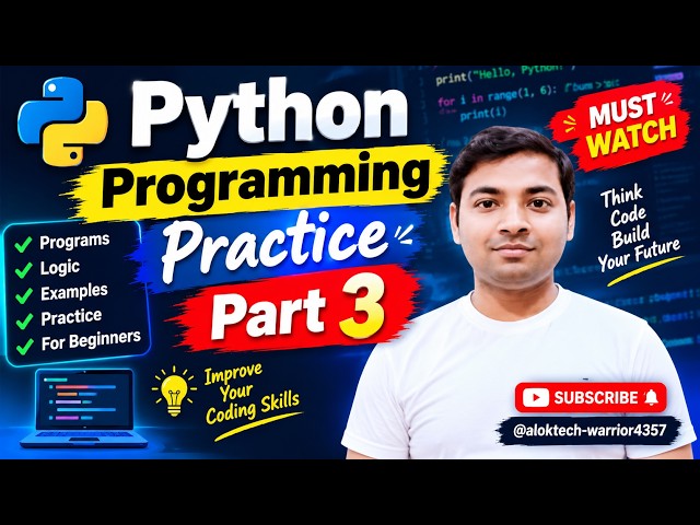 Python Programming Practice Part 3 | Practice Python Questions for Beginners | Day 15