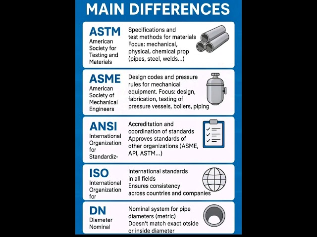 ASTM vs ASME vs ANSI vs ISO  vs DN | Main Differences in Standards Explained #welding #fyp #iso