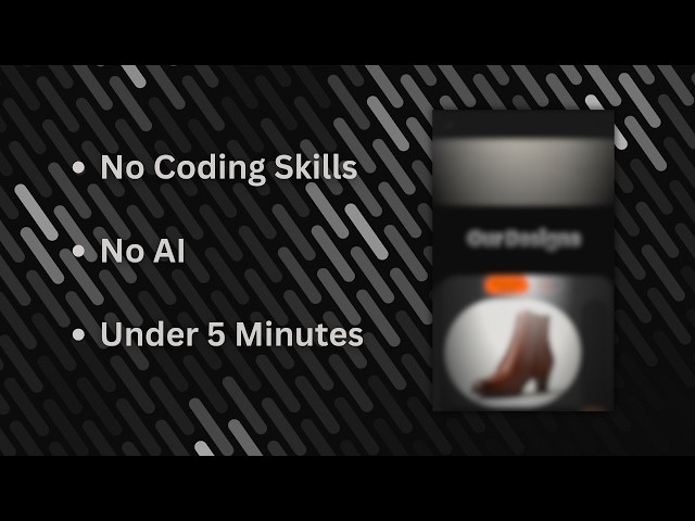 how to make an shoe e-comm website with no coding skills under 5 minutes