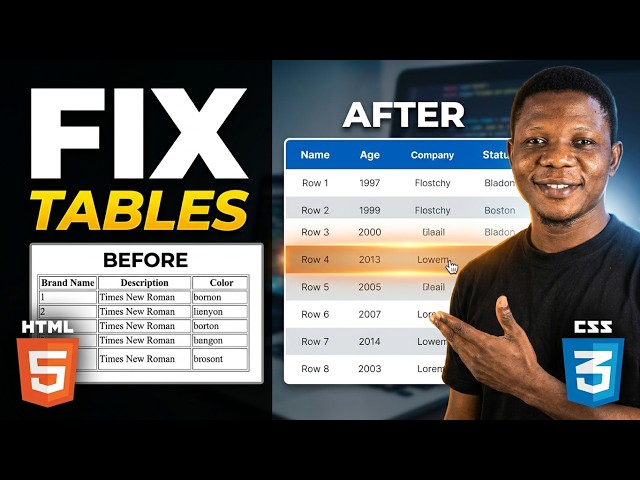 #43. How to Style HTML Table with CSS (Modern Design)