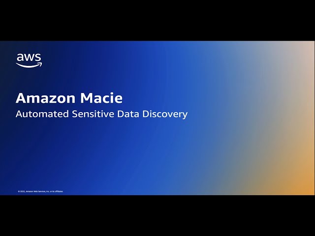 Amazon Macie Automated Data Discovery Overview | Amazon Web Services