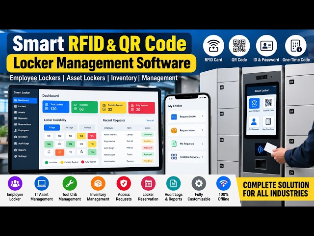 RFID Smart Locker Software | QR Code, Employee & Asset Management System | 100% Offline