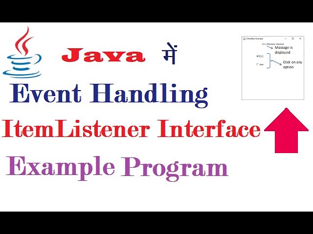 Event Handling Item Listener Example Program in Java (हिंदी में)
