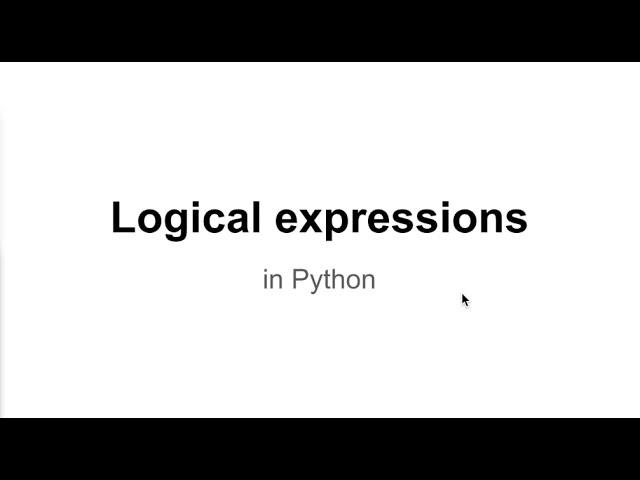 Python Logical Expressions