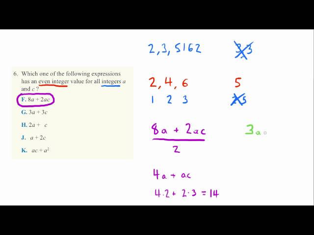 ACT Practice Exam - Math Set 4 Question 6