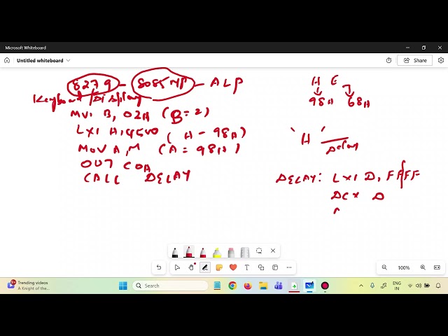 8279 part 2 - Rolling message display program - 8085 microprocessor.