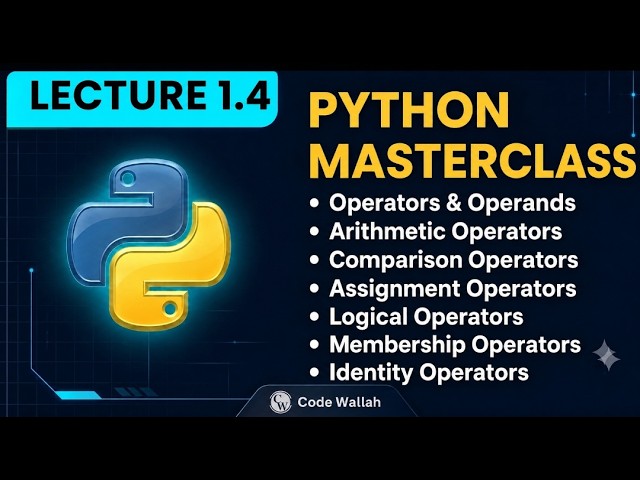 Python Operators Explained 🔥 | All Operators with Examples | Lecture 1.4  #python #pythonoperators