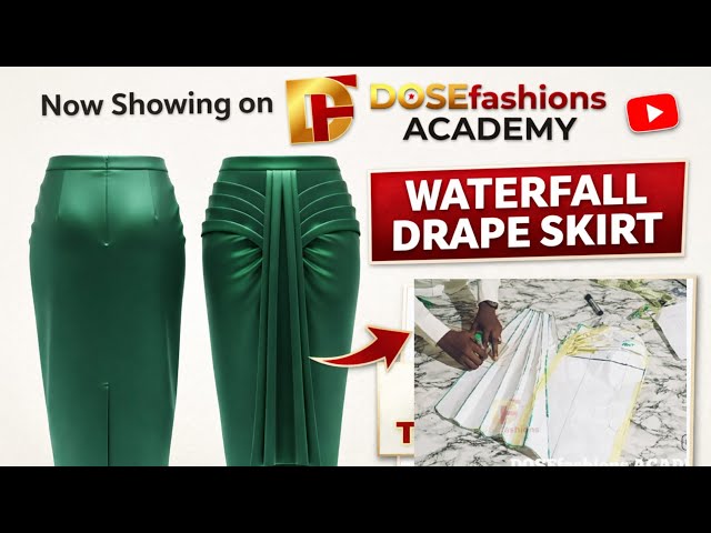 ​How to Draft a Waterfall Draped Skirt | Step-by-Step Pattern Making Tutorial 