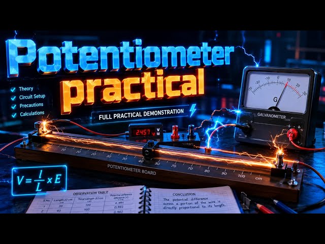 Class 12 Physics: Potentiometer Practical Step-by-Step | board exams 2027 🎯