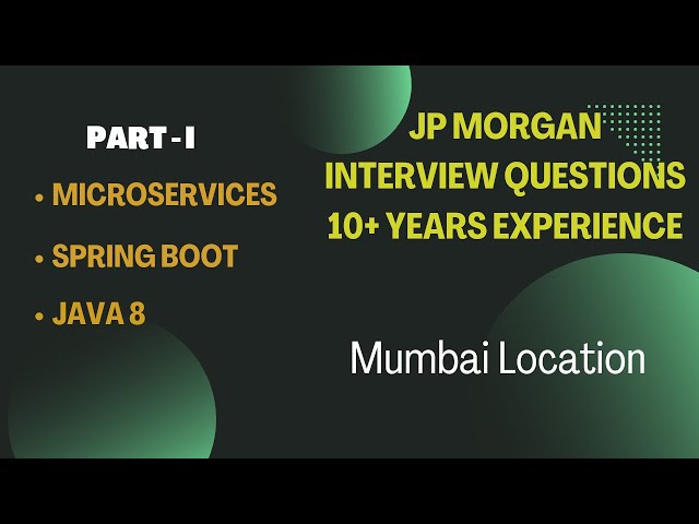 #JavaInterviewQuestions |My Interview experience at JP Morgan  | Java Microservices REST API Spring