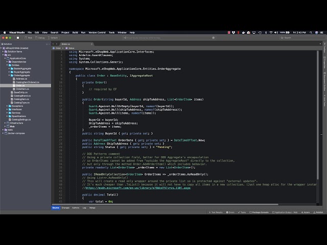 Visual Studio for Mac + ASP.NET Core - Working with the eShopOnWeb solution