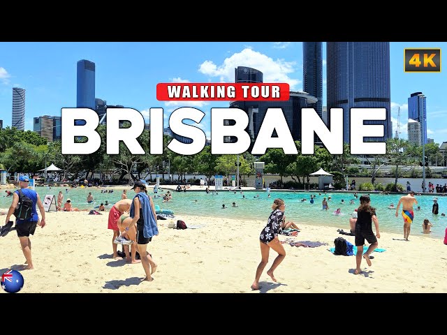 Brisbane, AUSTRALIA - South Bank & Brisbane CBD 4K Walking Tour