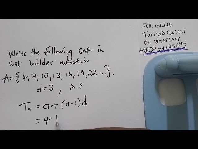 Express in set builder notaton