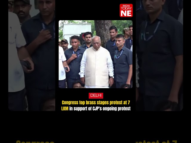 DELHI | Congress top brass stages protest at 7 LKM in support of CJP's ongoing protest