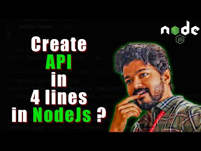 Create a NodeJs API in 30 Seconds | What is Endpoint ? | Tamil 🔥