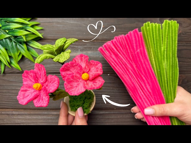 Easy Idea! How to Make Flowers from Chenille Stems 🌸 Pipe Cleaner Flower Craft