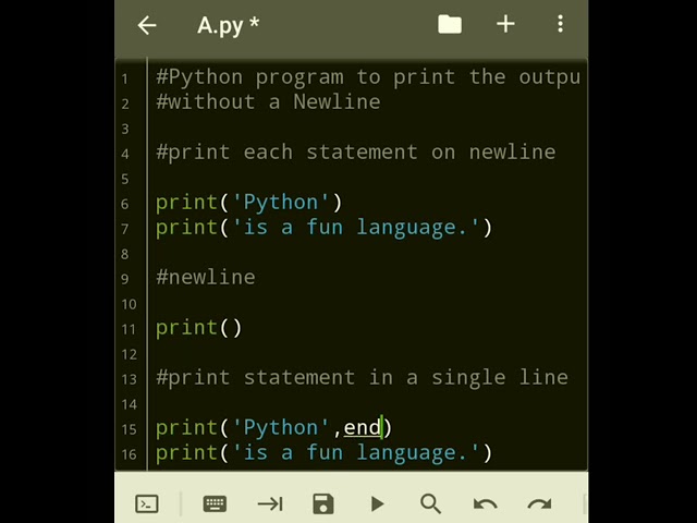 Print the #output without a #newline in #Python