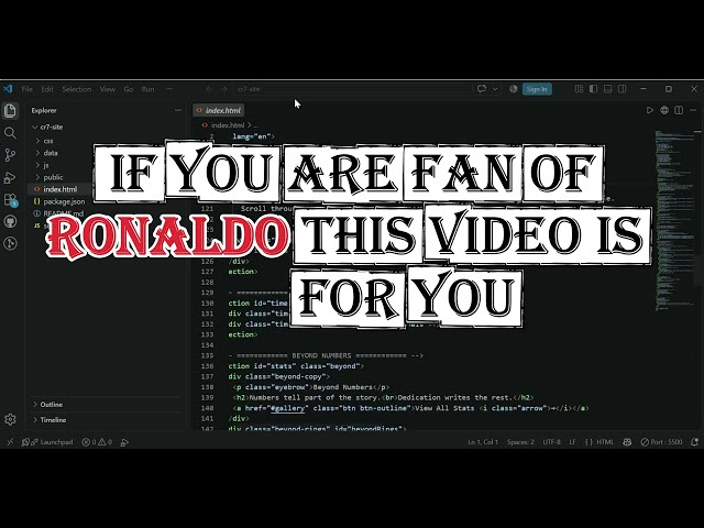 CR7 – The Journey of Greatness ⚽ | Cinematic Cristiano Ronaldo Website | HTML CSS JavaScript