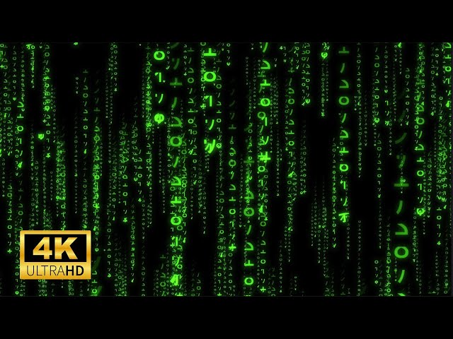 Matrix Raining Green Code - 44min video