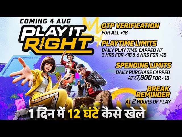New Play It Right Rules Free Fire 🥺 | PlayTime Limit Free Fire | 6 Hours Rules Update Free Fire 