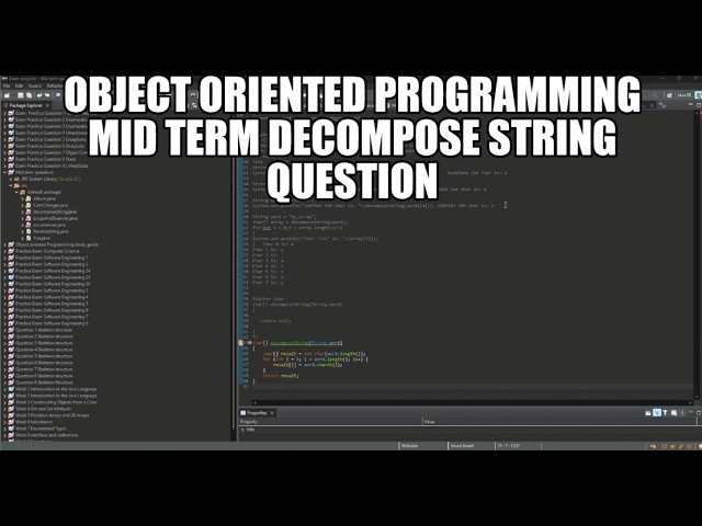 Object oriented programming mid term decompose string question