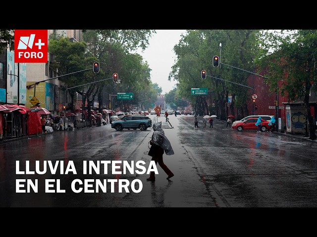 Heavy rain today, August 14, in downtown CDMX